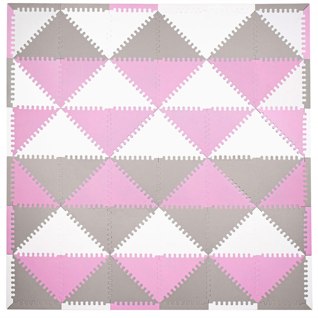 Vaikiškas putplasčio trikampių kilimėlis Springos 186x186cm, 96 det. цена и информация | Lavinimo kilimėliai | pigu.lt