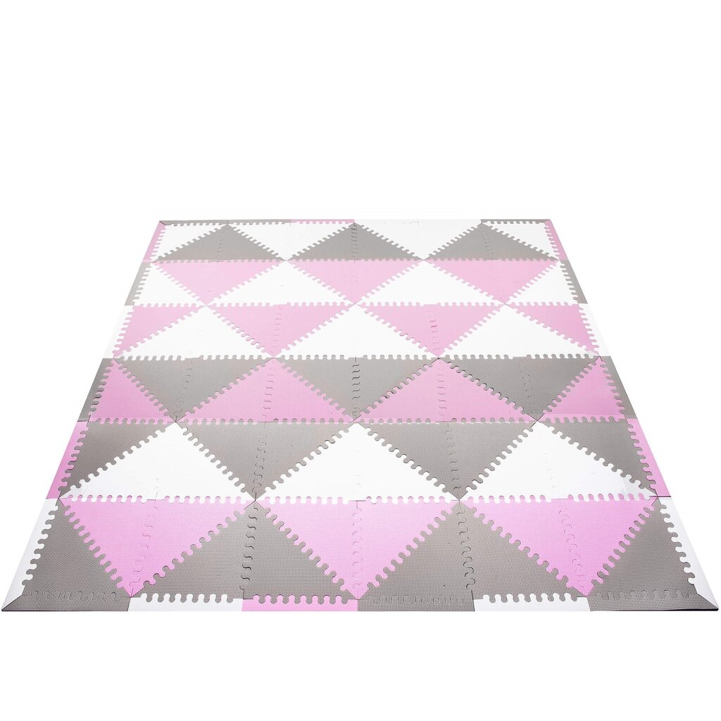 Vaikiškas putplasčio trikampių kilimėlis Springos 186x186cm, 96 det. kaina ir informacija | Lavinimo kilimėliai | pigu.lt