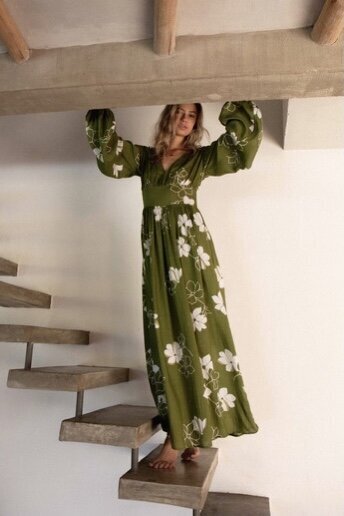 Suknelė moterims Billabong Night Bloom Dress C3DR26, žalia цена и информация | Suknelės | pigu.lt