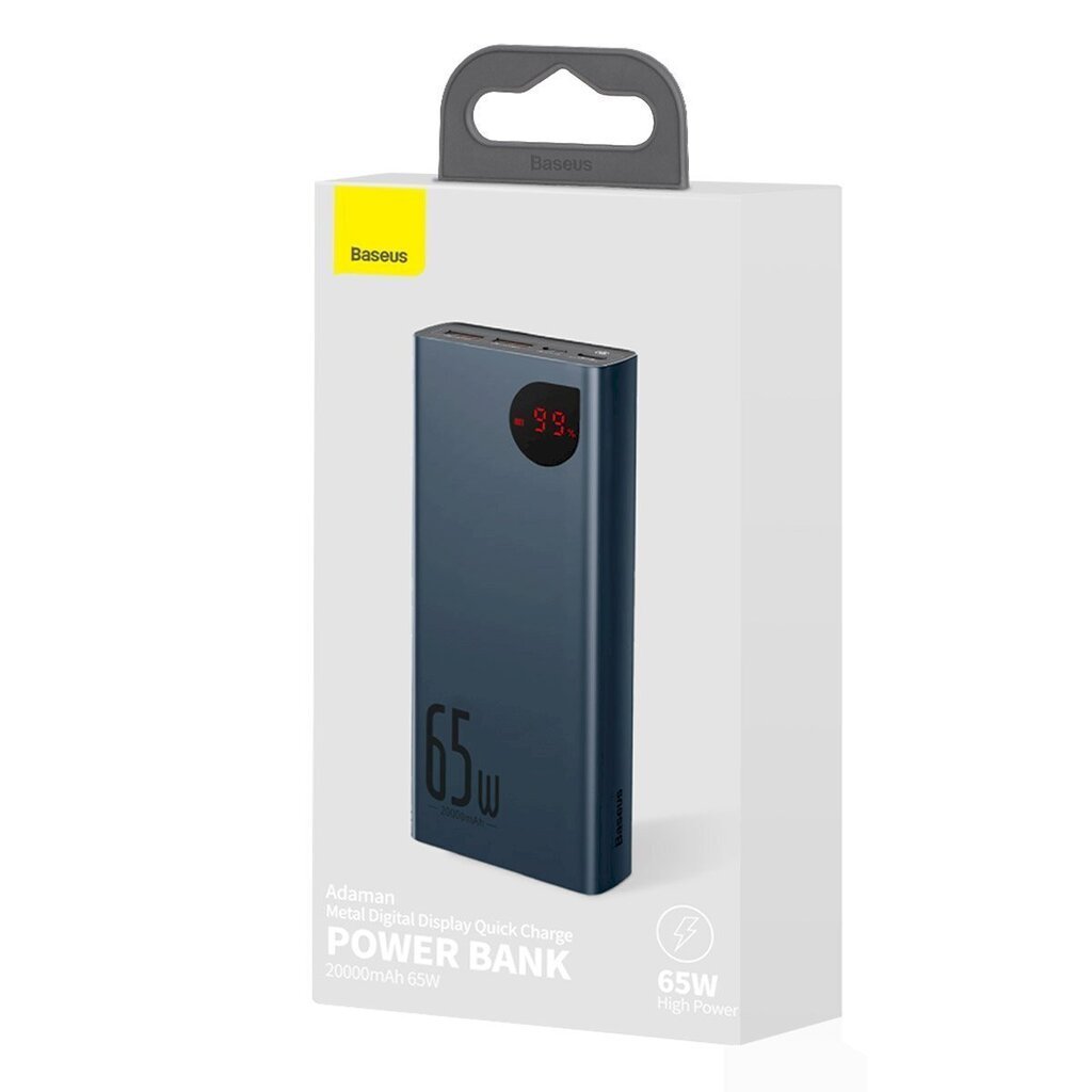 Atsarginis maitinimo šaltinis Baseus 20000mAh PD QC 3.0 65W 2xUSB + USB-C + micro USB kaina ir informacija | Atsarginiai maitinimo šaltiniai (power bank) | pigu.lt