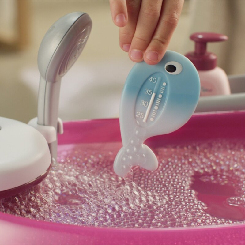 Lėlės vonelė su vandens masažu, dušu, šviesa ir priedais - Baby Nurse, Smoby kaina ir informacija | Žaislai mergaitėms | pigu.lt