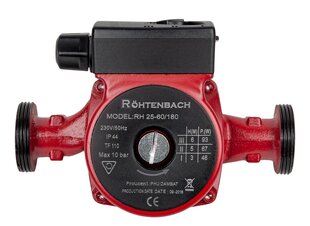 Циркуляционный насос Rohtenbach RH 25-60/180 цена и информация | Насосы для чистой воды | pigu.lt