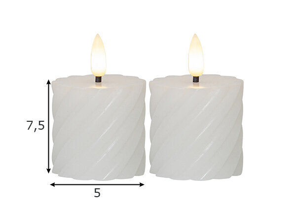 LED žvakė Flamme Swirl 2 vnt. kaina ir informacija | Žvakės, Žvakidės | pigu.lt