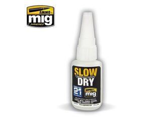 Клей AMMO MIG - SLOW DRY CYANOACRYLATE 8013, 21 г  цена и информация | Принадлежности для рисования, лепки | pigu.lt