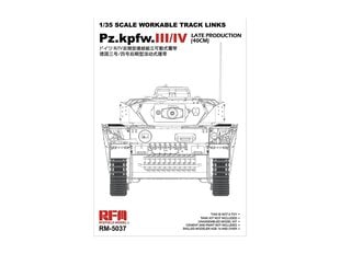Сборная пластиковая модель RFM - Pz.Kpfw.III/IV Early Production (40 см) Tracks, 1/35, 5047 цена и информация | Конструкторы и кубики | pigu.lt