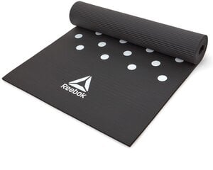 Treniruočių kilimėlis Reebok Spots, juodas цена и информация | Коврики для йоги, фитнеса | pigu.lt
