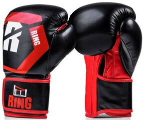 Bokso pirštinės Ring Sport Battle, 16 oz, juodos/raudonos kaina ir informacija | Kovos menai | pigu.lt