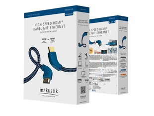 Kabelis HDMI-HDMI kampiniai kištukai 1.5m (HDMI 2.0) inakustik PREMIUM цена и информация | Кабели и провода | pigu.lt