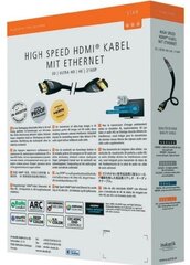 Kabelis HDMI-HDMI kištukai 7.5m (HDMI 1.4) juodas, inakustik STAR цена и информация | Кабели и провода | pigu.lt