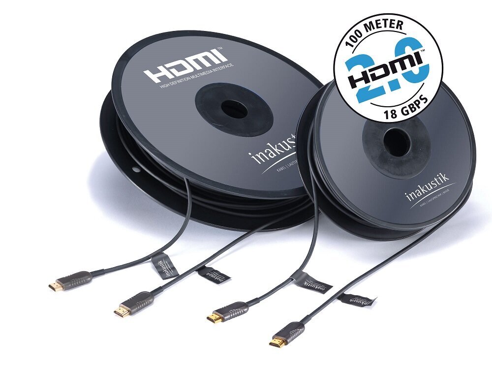 Kabelis HDMI-HDMI kištukai 15m (HDMI 2.0a) inakustik optinis цена и информация | Kabeliai ir laidai | pigu.lt