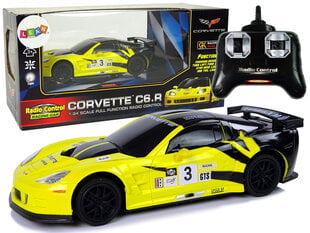 Sportinis nuotoliniu būdu valdomas automobilis Corvette C6.R , geltonas kaina ir informacija | Žaislai berniukams | pigu.lt