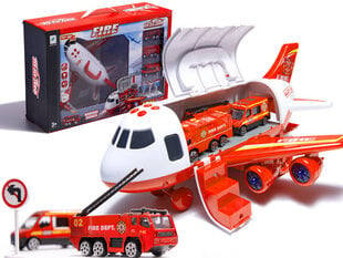 Игрушечный самолет с 3 пожарными машинами цена и информация | Игрушки для мальчиков | pigu.lt