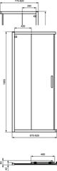 Раздвижная дверь Ideal Standard Connect 2 для душевой кабины, 90x195 см, черная матовая К9261V3 цена и информация | Душевые кабины | pigu.lt