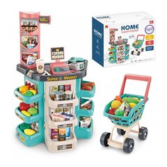 Žaislinė parduotuvė su vežimėliu ir priedais 47 vnt. Woopie, mėlyna kaina ir informacija | Žaislai mergaitėms | pigu.lt