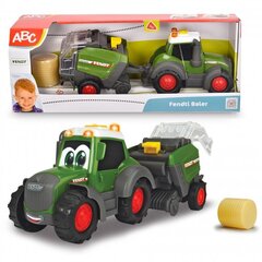 Žaislinis traktorius su suspausto šieno ryšuliu Happy Fendt, Dickie, 30 cm kaina ir informacija | Žaislai berniukams | pigu.lt