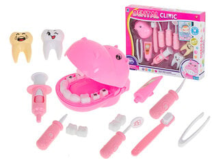 Игровой набор стоматолога с бегемотом, розовый цена и информация | Развивающие игрушки | pigu.lt