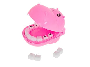 Žaislinis odontologo rinkinys su begemotu, rožinis kaina ir informacija | Lavinamieji žaislai | pigu.lt
