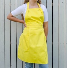 Geltona moteriška prijuostė su kišenėmis kaina ir informacija | Virtuviniai rankšluosčiai, pirštinės, prijuostės | pigu.lt