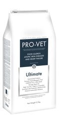 Ultimate 2,5kg - PRO-VET Veterinarinis- dietinis maistas yra specialios paskirties šunims, turintiems alergiją maistui, maisto netoleravimą (padidėjusio jautrumo sutrikimai) arba atopiją (alerginis dermatitas); tinka šunims, sergantiems širdies nepakankam kaina ir informacija | Sausas maistas šunims | pigu.lt