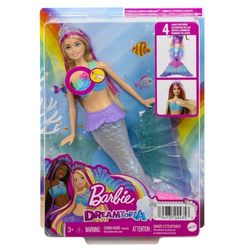 Lėlė Barbie Dreamtopia Undinė su šviečiančiu peleku, HDJ36 цена и информация | Žaislai mergaitėms | pigu.lt