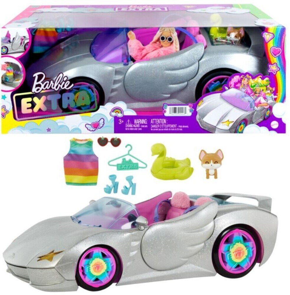Lėlės Barbie automodelis su priedais, HDJ47 цена и информация | Žaislai mergaitėms | pigu.lt