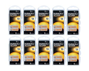 Элементы Duracell для слуховых аппаратов ActivAir PR48 13, 60 шт. цена и информация | Батарейки | pigu.lt