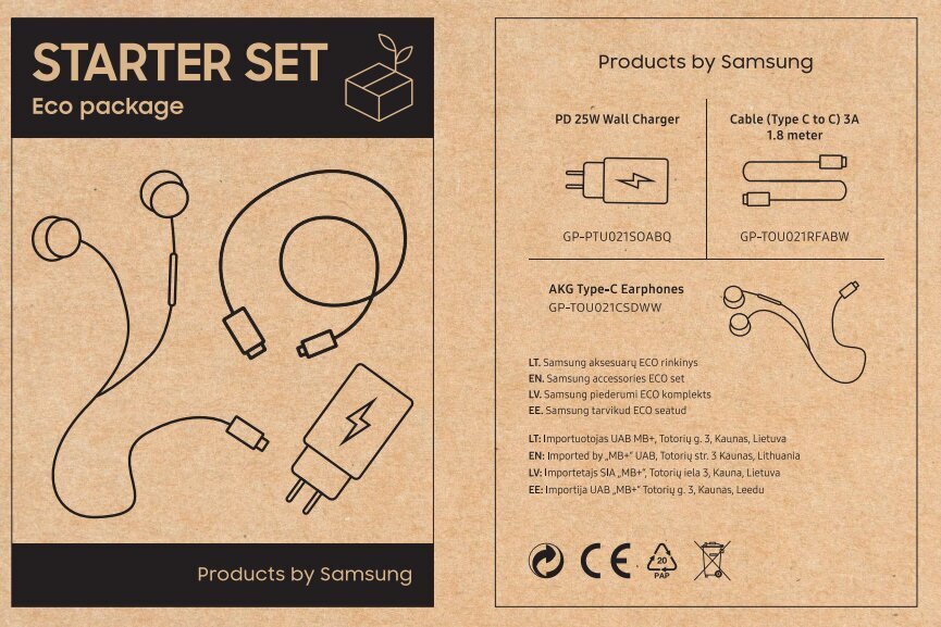 Samsung Starter Set Eco Package цена и информация | Krovikliai telefonams | pigu.lt