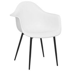 Valgomojo kėdės, 2vnt., baltos spalvos, PP цена и информация | Стулья для кухни и столовой | pigu.lt