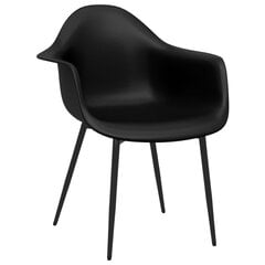 Valgomojo kėdės, 2vnt., juodos spalvos, PP цена и информация | Стулья для кухни и столовой | pigu.lt