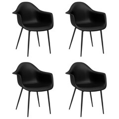 Valgomojo kėdės, 4vnt., juodos spalvos, PP цена и информация | Стулья для кухни и столовой | pigu.lt