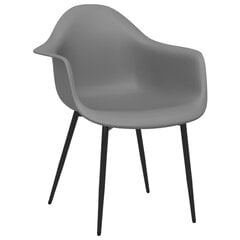 Valgomojo kėdės, 2vnt., pilkos spalvos, PP цена и информация | Стулья для кухни и столовой | pigu.lt