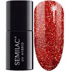 Стойкий гибридный гель лак SEMILAC 318 для ногтей VALENTINE Burgundy Red Glitter, 7 мл цена и информация | Лаки, укрепители для ногтей | pigu.lt