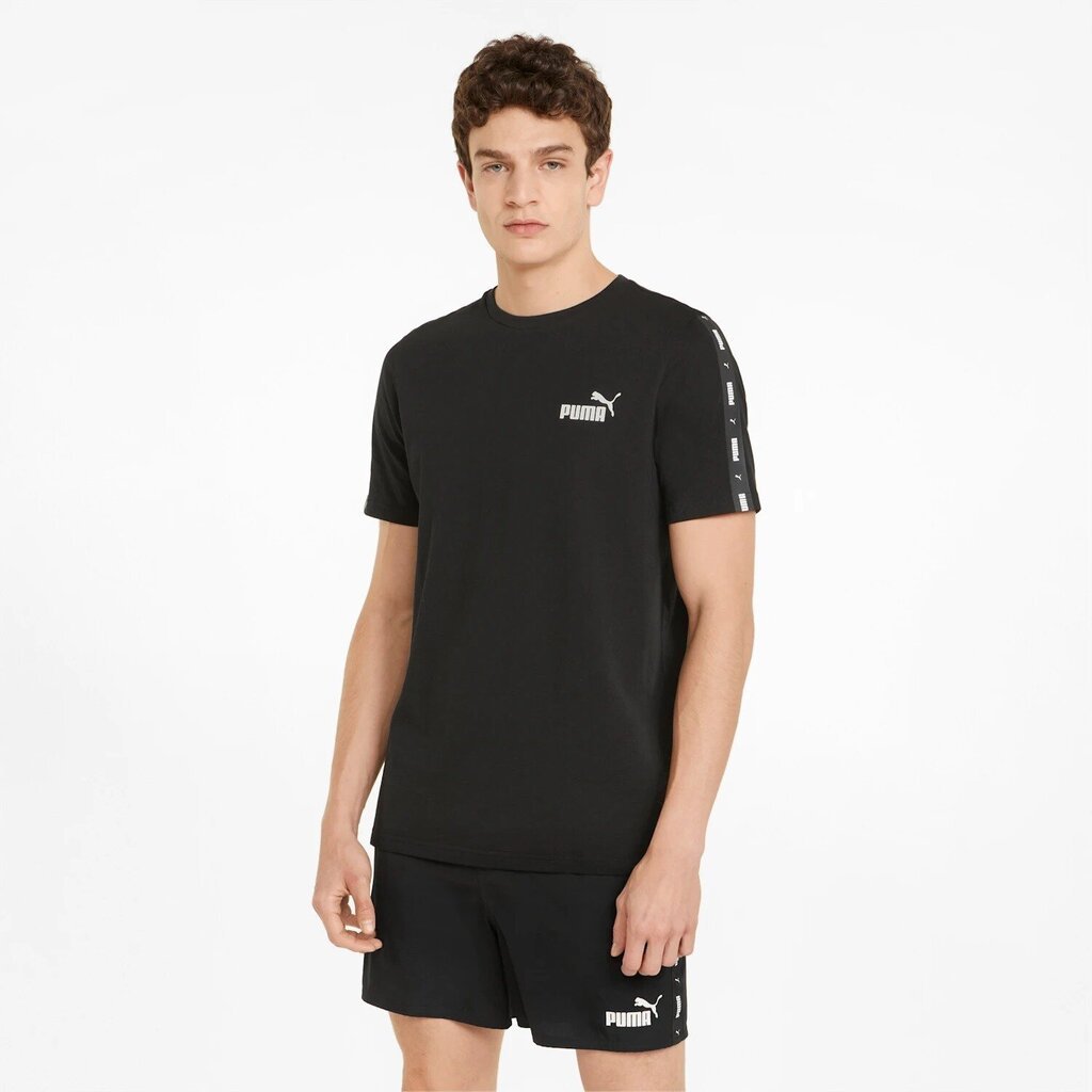 Vyriški marškinėliai trumpomis rankovėmis Puma Essentials+ Tape, juodi S6436238. kaina ir informacija | Sportinė apranga vyrams | pigu.lt