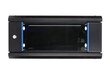 Wall cabinet 4U 600x450 black glass door цена и информация | Serveriai | pigu.lt