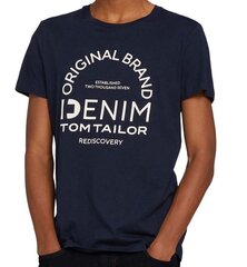 Tom Tailor vyriški marškinėliai 907176651, mėlyni kaina ir informacija | Vyriški marškinėliai | pigu.lt