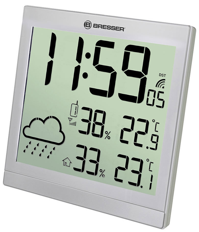 Sieninė meteorologinė stotelė Bresser TemeoTrend JC LCD RC, sidabrinė kaina ir informacija | Meteorologinės stotelės, termometrai | pigu.lt