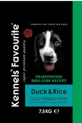 Duck Rice 7,5kg-Kennels Favourite (šalto spaudimo). Aukščiausios (super premium) kokybės šalto spaudimo visavertis pašaras visų veislių suaugusiems šunims kaina ir informacija | Sausas maistas šunims | pigu.lt