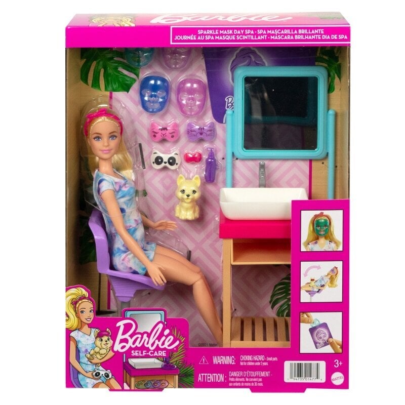 Lėlės Barbie veido kaukių SPA rinkinys, HCM82 цена и информация | Žaislai mergaitėms | pigu.lt