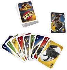 UNO kortos Jūros periodo parkas Jurassic World, GXD72 kaina ir informacija | Mattel Games Vaikams ir kūdikiams | pigu.lt