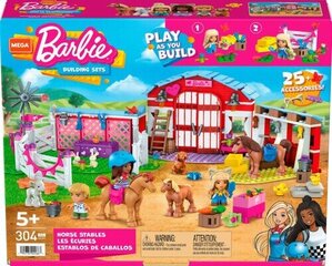 Konstruktorius lėlė Barbie žirgynas Mega Construx, HDJ87 kaina ir informacija | Konstruktoriai ir kaladėlės | pigu.lt