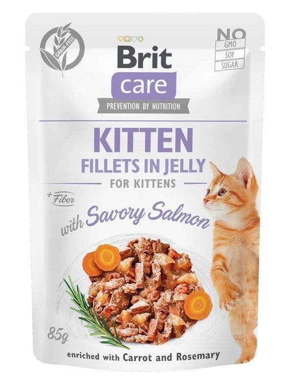 Brit Care Kitten Fillets su lašiša, 24 x 85 g цена и информация | Konservai katėms | pigu.lt