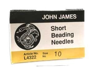 Trumpa adata vėrimui John James, 10 dydis, 25 vnt. kaina ir informacija | Papuošalų gamybai, vėrimui | pigu.lt