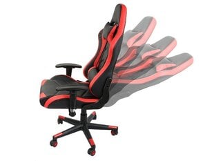 Atsilenkianti žaidimų kėdė, juoda/raudona kaina ir informacija | Biuro kėdės | pigu.lt