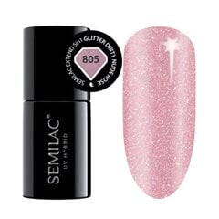 Semilac 805 стойкий гибридный гель лак для ногтей Extend Glitter Dirty Nude Rose 7 мл ( 5 in 1 ) цена и информация | Лаки, укрепители для ногтей | pigu.lt