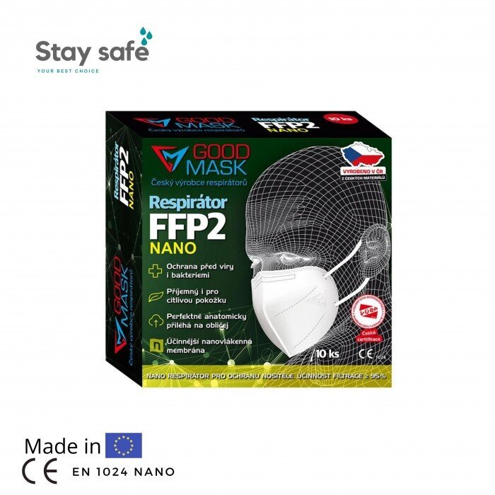 Nano respiratorius FFP2 Goodmask GM2 Nano, 10 vnt. kaina ir informacija | Pirmoji pagalba | pigu.lt