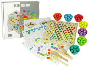 Medinė edukacinių žaidimų lenta Bead Holder su priedais kaina ir informacija | Lavinamieji žaislai | pigu.lt