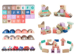 Medinių kaladėlių rinkinys Lean Toys Magic Color City, 162 vnt. kaina ir informacija | Lavinamieji žaislai | pigu.lt