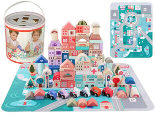 Medinių kaladėlių rinkinys Lean Toys, 115 vnt. цена и информация | Развивающие игрушки | pigu.lt