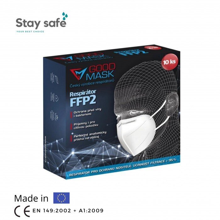 FFP2 respiratorius Good Mask GM2, raudonas, 10 vnt. kaina ir informacija | Pirmoji pagalba | pigu.lt