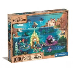 Dėlionė Clementoni The Little Mermaid Story Maps, 1000 d. kaina ir informacija | Dėlionės (puzzle) | pigu.lt